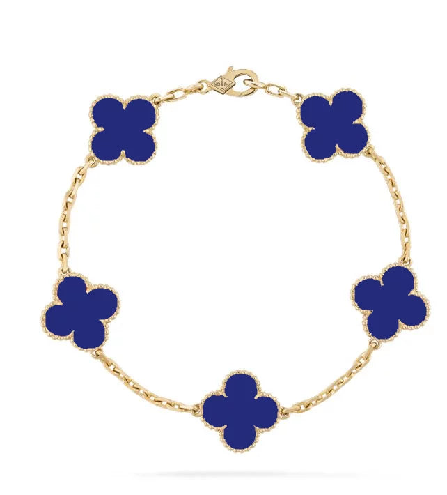 Gold chain with blue
