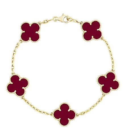 Gold chain with red